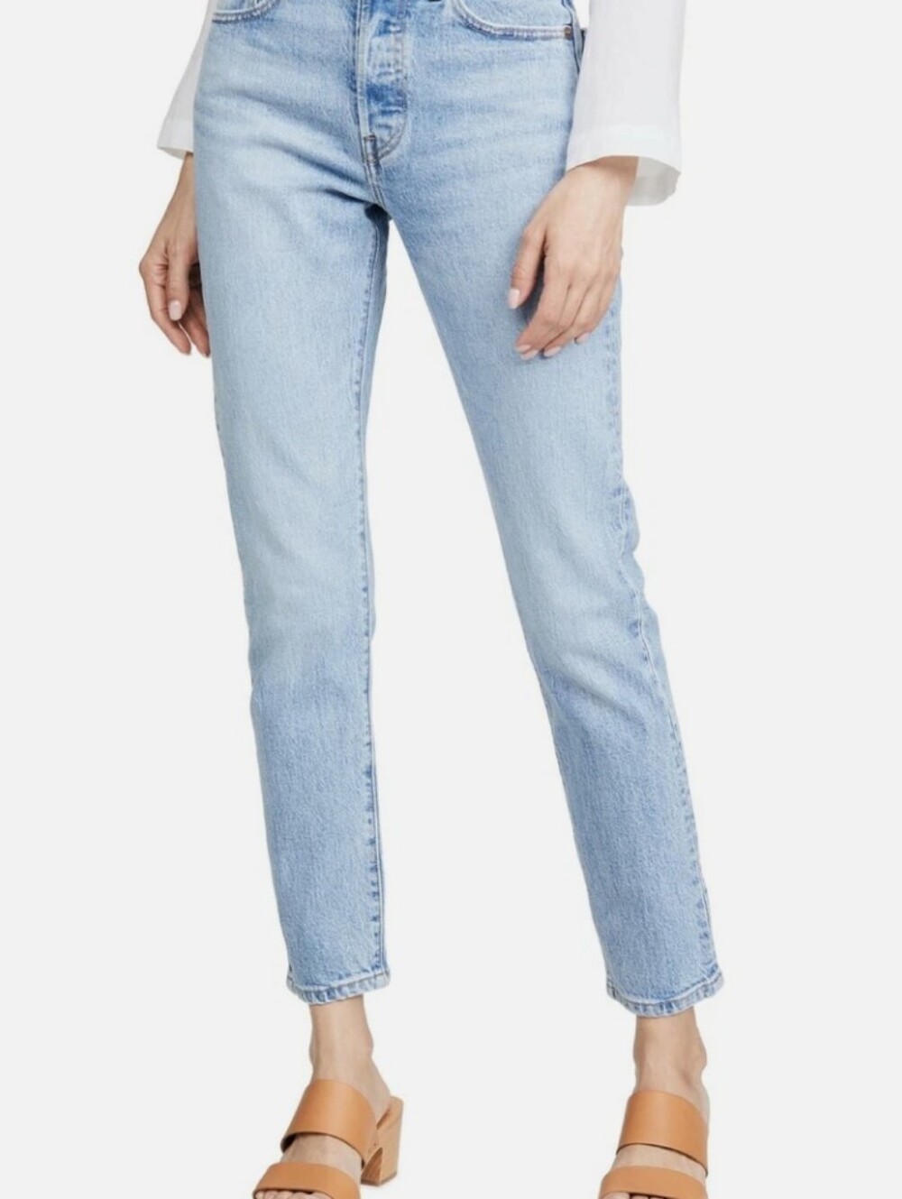 Levis 501 Skinny Jeans Straight Light wash Button Fly Womens W 29 L 30